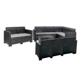 Set de mobilier de grădină de colț Nero VII cu 10 locuri, grafit