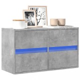 Cumpara ieftin Comodă TV de perete cu lumini LED, gri beton, 80x31x45 cm