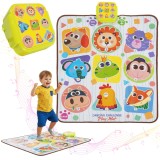 Covoras interactiv de dans pentru copii, cu animale, 82 x 65 cm