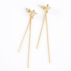 Cercei fluturi aurii lungi