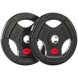 SPORTNOW Set Discuri Greutăți 2x15 kg cu Orificiu 5 cm și 3 M&acirc;nere | Aosom Romania