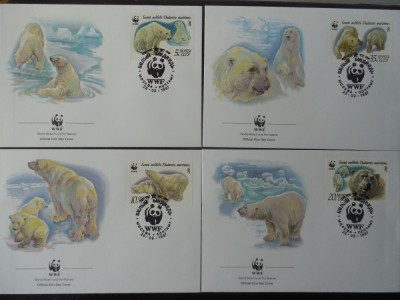 URSS-WWF,FDC ursi polari-set complet foto