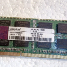 Memorie Laptop Kingston 2GB DDR3 10600S 1333Mhz