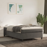 Cumpara ieftin Pat box spring cu saltea, gri &icirc;nchis, 120x200 cm, catifea