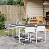 VidaXL Set mobilier de grădină, 5 piese, cu perne, alb, textilenă 3295088