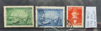 TS21 - Timbre serie Jugoslavia - Iugoslavia - 1947 Mi533-535 foto