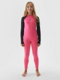 Lenjerie termoactivă scămoșată (bluză) pentru fete - roz, 4F Sportswear