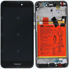 Capac frontal modul display Huawei Honor 8 Lite + LCD + digitizer + baterie negru 02351DWH