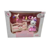 Set jucarie bebelus patut si iepuras cu accesorii Dreamy