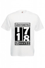 TRICOU MESAJ ANIVERSARE 18 ANI, TRICOU MAJORAT VARSTOMETRU foto