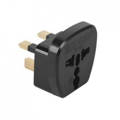 Adaptor tensiune priza uk - universal negru foto