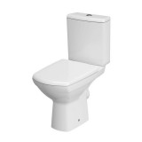 Vas WC compact Cersanit, Carina, cu capac soft close si rezervor, Clean On, alb