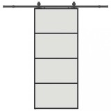 Cumpara ieftin Usa glisanta cu set de feronerie neagra 90x205 cm Sticla ESG