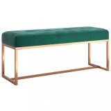 Cumpara ieftin Banca, verde inchis, 110x36x45 cm, catifea
