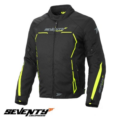 Geaca (jacheta) barbati pentru scuter - motocicleta Racing Seventy vara/iarna model SD-JR65 culoare: negru/galben fluor Negru/galben fluor XXL foto