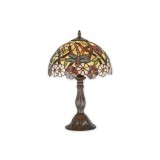 Lampa Tiffany din bronz cu libelule si flori TA-113, Veioze