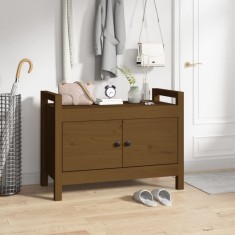 Gossi banca de hol, maro miere, 80x40x60 cm, lemn masiv pin