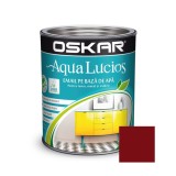 Vopsea pentru lemn / metal, Oskar Aqua Lucios, interior / exterior, pe baza de apa, maro sangria, 0.6 L