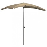 Cumpara ieftin Umbrelă de grădină cu st&acirc;lp, gri taupe, 200x130 cm