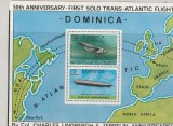 Transporturi ,avion ,zepelin ,harta ,Dominica., Nestampilat