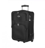 Troler 2 roti, de calatorie, Dimensiuni 65.5x42x25 cm, Negru, 54 l