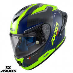 Casca integrala pentru scuter - motocicleta Axxis model Cobra Rage A3 galben fluor lucios carbon – 100% carbon XXL (63/64cm)