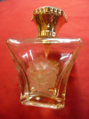 Sticla de Parfum Ruler Selion Franta ,ornamente capete de leu ,h=9,4cm foto