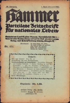 HST Z278 Revista protonazistă Hammer 451/1921 foto