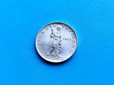 10 Lire 1964 Vatican-AUNC-RAR foto