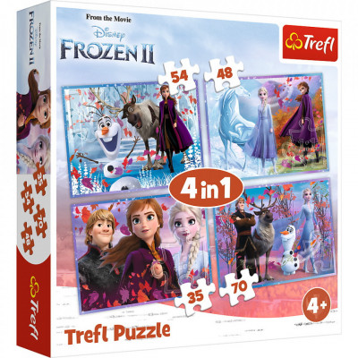 Puzzle trefl 4in1 frozen2 calatorie catre necunoscut foto