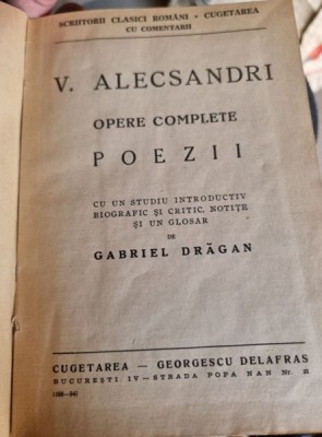 V. Alecsandri - Opere complete. Poezii foto