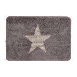 Covoras baie textil gri crem 58x38x1 cm