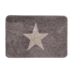 Covoras baie textil gri crem 58x38x1 cm