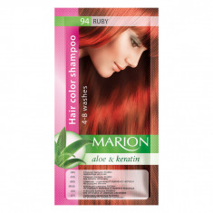 Sampon nuantator pentru par, Marion, Aloe &amp;amp; Keratin, 4-8 spalari, nuanta 94 Ruby, 40 ml foto