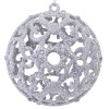 Set Globuri de Crăciun, Model Argintii Glitter, Dimensiune 8cm, 6 Bucăți, Material Plastic, Oem