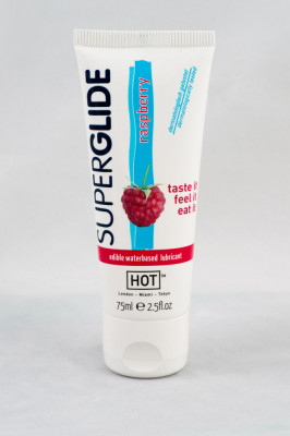 Lubrifiant cu aroma de zmeura HOT Superglide - 75ml foto