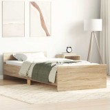 VidaXL Cadru pat fără saltea, stejar sonoma 75x190 cm lemn prelucrat