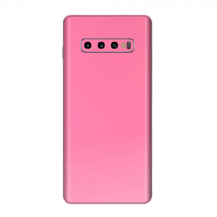 Set Doua Folii Skin Acoperire 360 Compatibile cu Samsung Galaxy S10 Plus - Wrap Skin Hot Glossy Pink