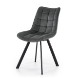 Scaun de living si bucatarie cu cadru metalic, HM K332, ergonomic, stofa velvet, 84x46x61 cm, 100 Kg, Gri