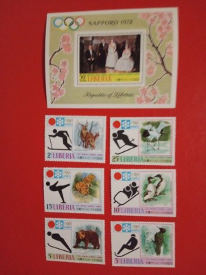 LIBERIA, SAPPORO - COLIȚĂ + SERIE COMPLETĂ MNH foto