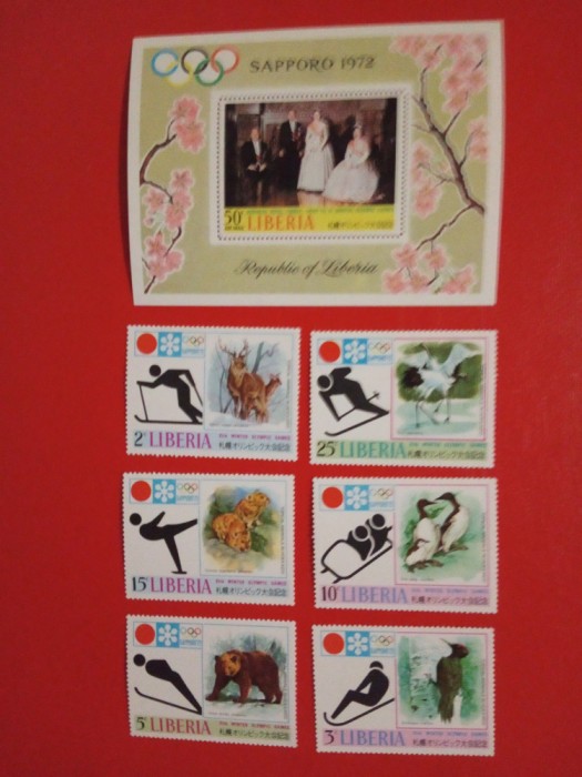LIBERIA, SAPPORO - COLIȚĂ + SERIE COMPLETĂ MNH