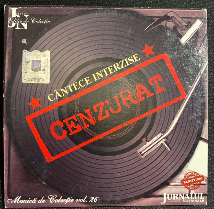 CANTECE INTERZISE, CENZURAT-MUZICA DE COLECTIE VOL.26,,JURNALUL NATIONAL