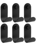 C&acirc;rlige pentru panouri acustice, fără foraj, c&acirc;rlige metalice pentru haine, rezistente la rugină, set de 6 &ndash; Negru