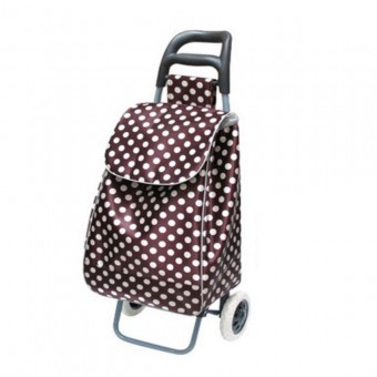 Carucior cumparaturi, Strend Pro Eva, maro/buline, PE/PVC, max 30 kg, 35 x 30 x 96 cm foto