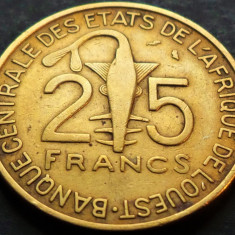 Moneda exotica 25 FRANCI - AFRICA de VEST, anul 1970 *cod 4514