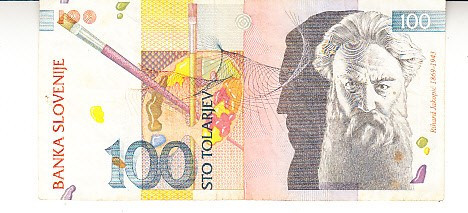 M1 - Bancnota foarte veche - Slovenia - 100 tolari - 1992