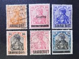 Regiunea Saar Teritoriul Saargebiet 1920 Alegoria Germania Supratipar Sarre &amp; Saargebiet Lot 6 Valori Ștampilate - OREF1