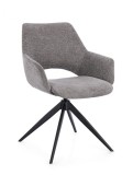 Cumpara ieftin Scaun rotativ otel negru textil gri Vivian 59.5x63x81 cm