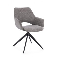 Scaun rotativ otel negru textil gri Vivian 59.5x63x81 cm