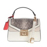 Geanta crossbody alba cu model animal print